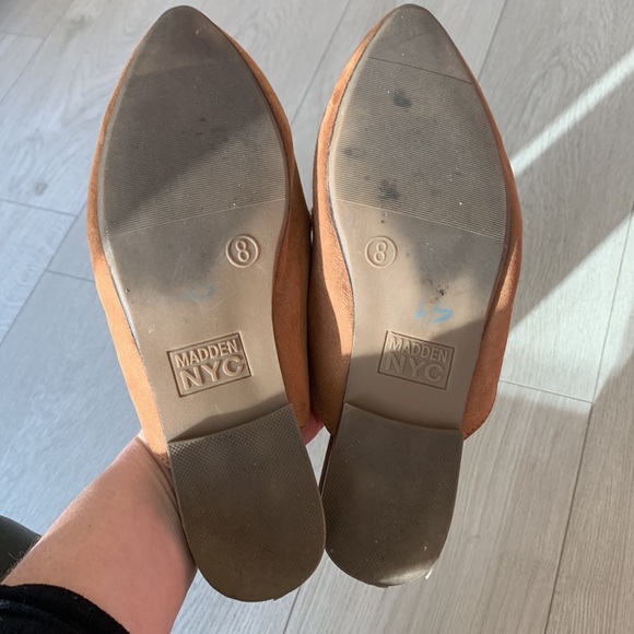 MADDEN NYC Mules Brown Gold Chain Summer Shoes Camel Sz 8 - Picture 5 of 5